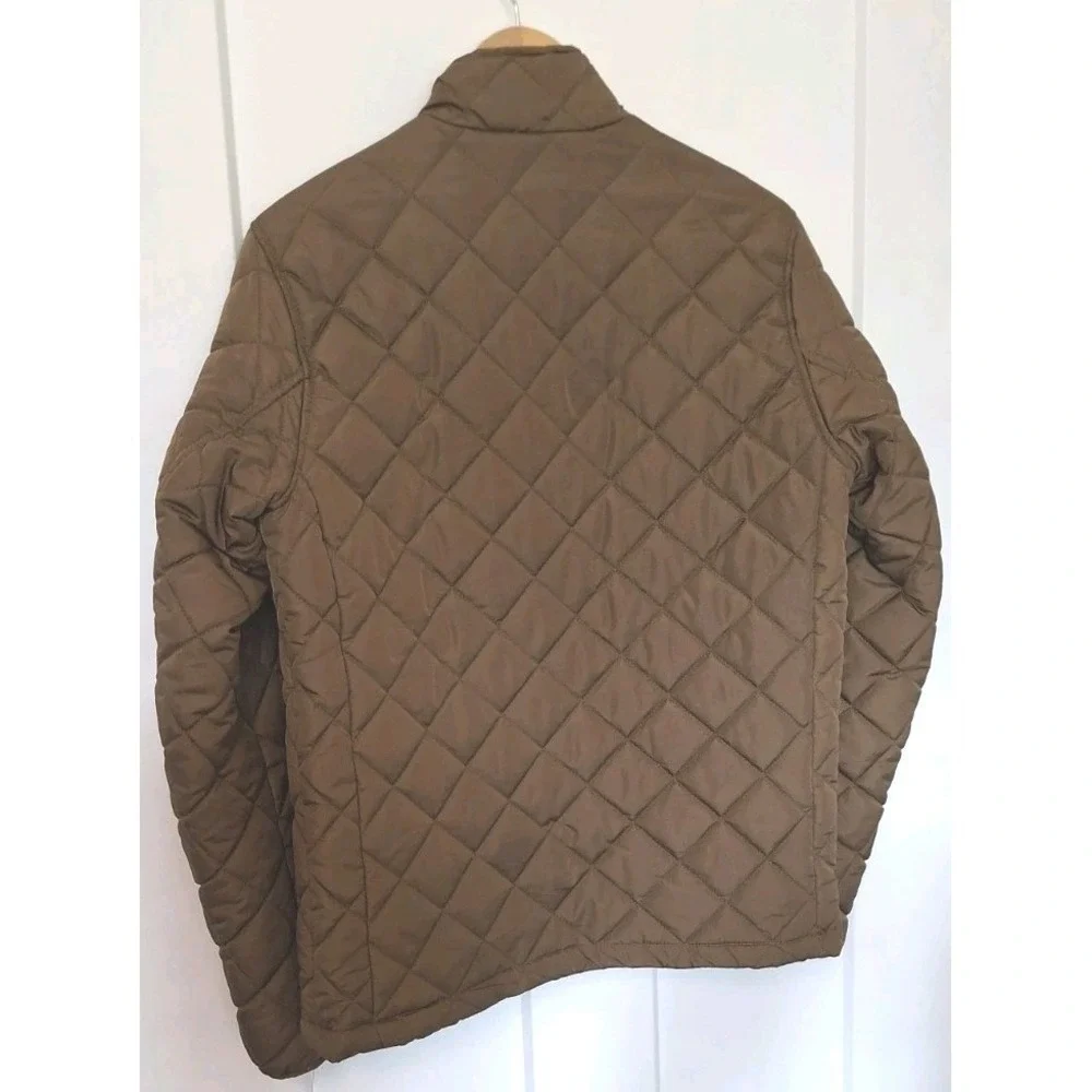 Hawke & Co Men's Jacket sz Small Diamond Quilted Brown EUC Full Zip